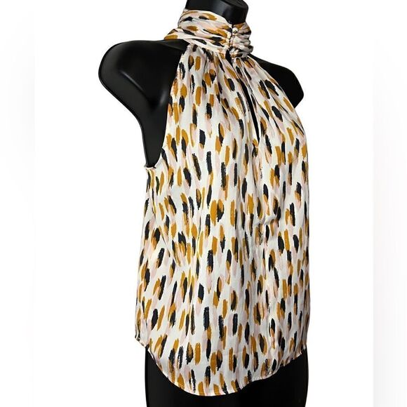 Banana Republic Yellow and White Sleeveless Mock Neck Blouse / XS - Picture 4 of 16